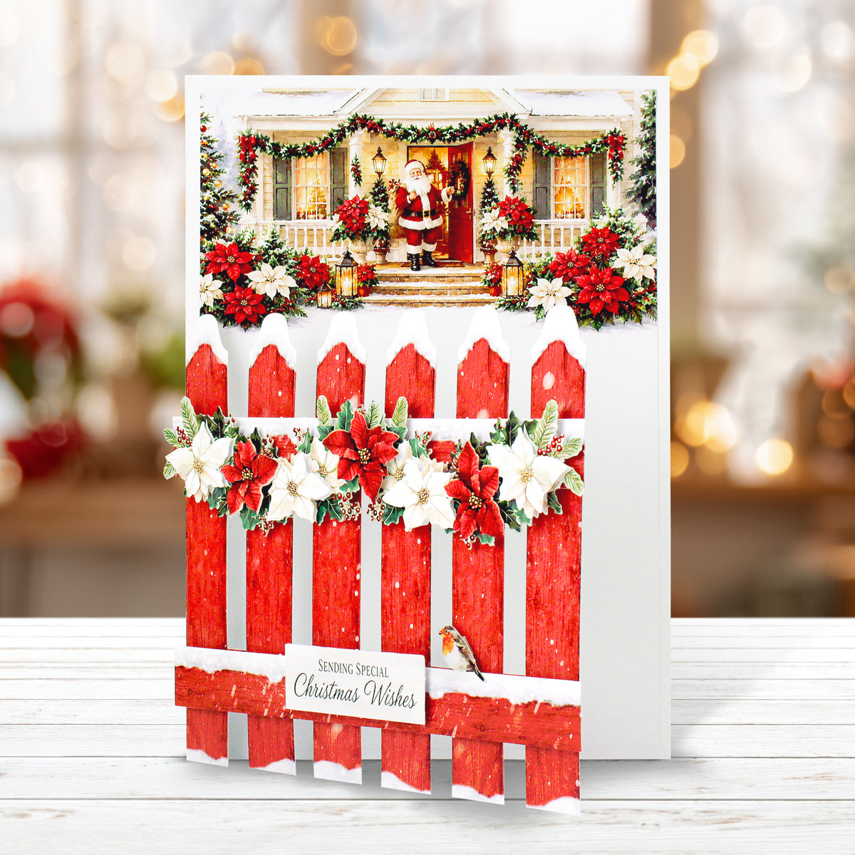 Poinsettia Garden Picket Fence Card Making Kit