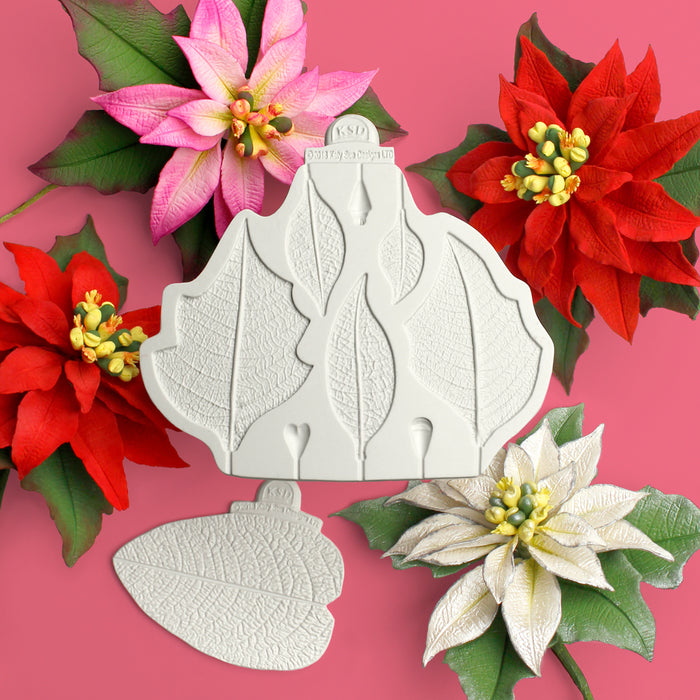 Flower Pro Poinsettia Mould & Veiner Silicone Mould