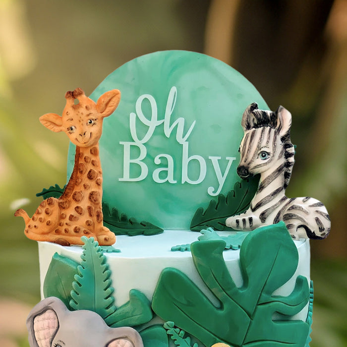 Oh Baby Clear Acrylic Arch Topper - White Wording