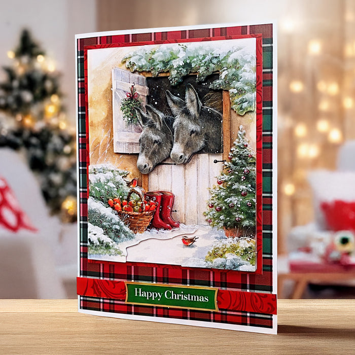 Die Cut Decoupage – Christmas Donkeys (pack of 3)