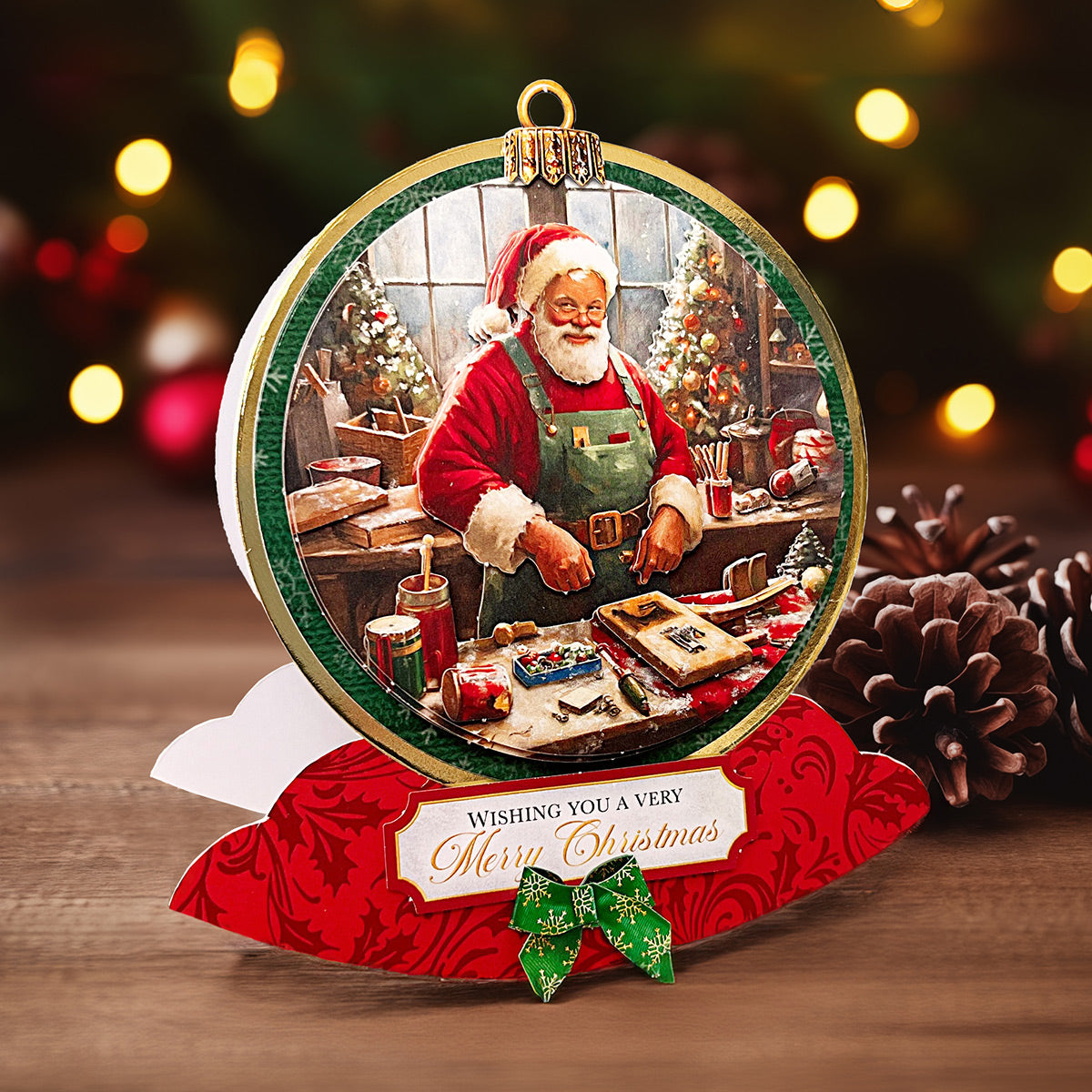 Die Cut Decoupage – Santa's Workshop Bauble (pack of 3)