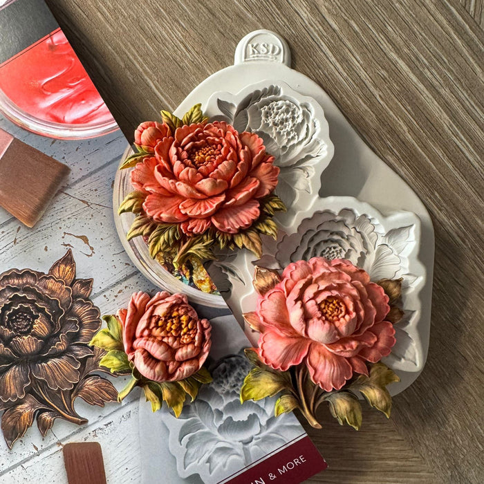 Cosmic Shimmer Sculpted Peonies Silicone Mould
