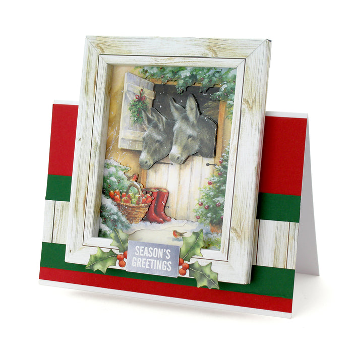 Gestanztes Decoupage – Weihnachtsesel (3er-Pack)