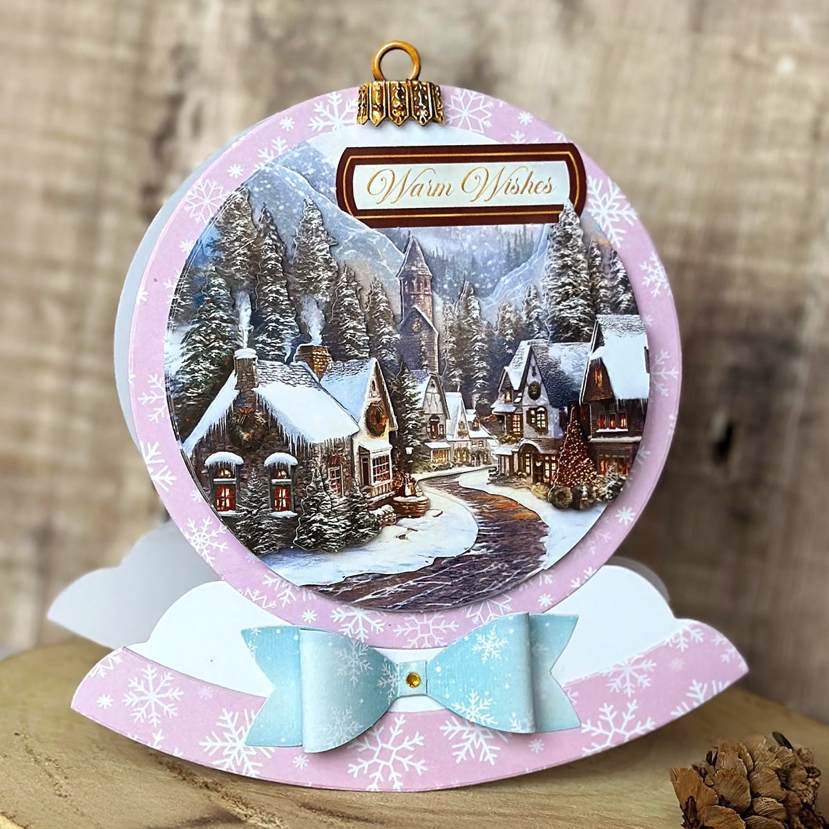 Die Cut Decoupage – Christmas Village Bauble (pack of 3)