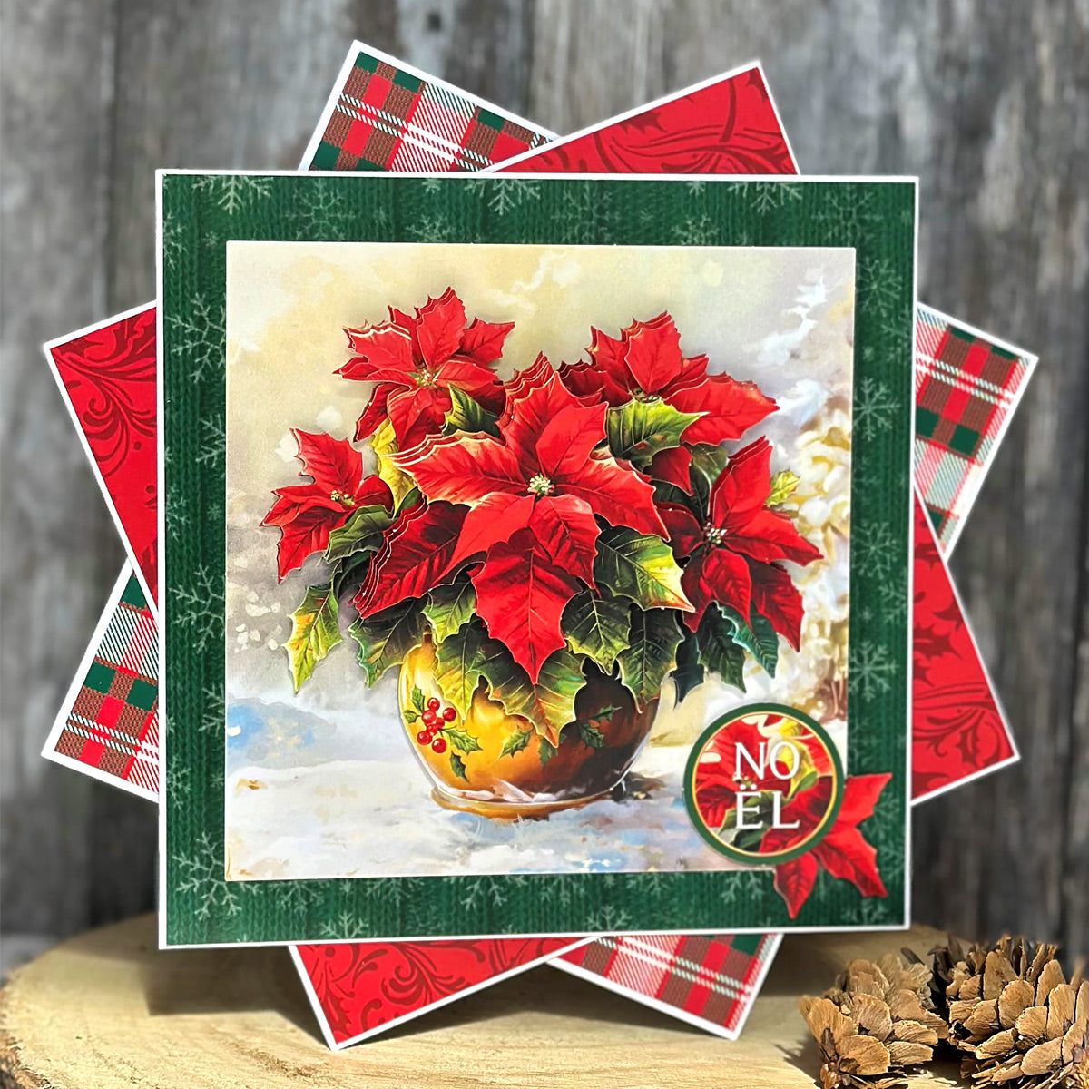 Die Cut Decoupage – Potted Poinsettia (pack of 3)