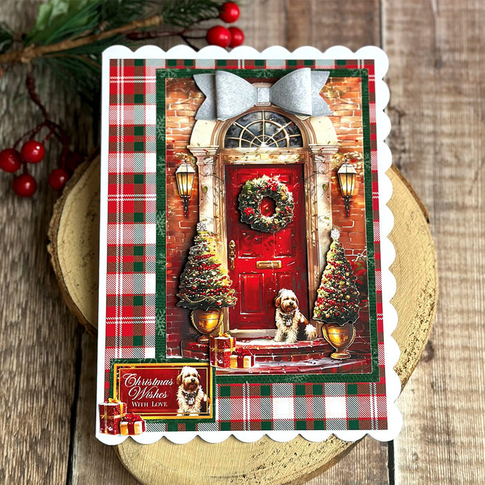 Die Cut Decoupage – Christmas Morning Door Scene (pack of 3)