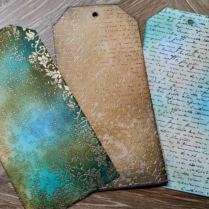 Cosmic Shimmer Gilded to Grunge Damask & Script Cardstock