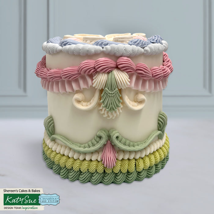 Lambeth Cake Border Fondant Molds - Whipped Cream Shaped Silicone Molds For Cake Decorating & Baking