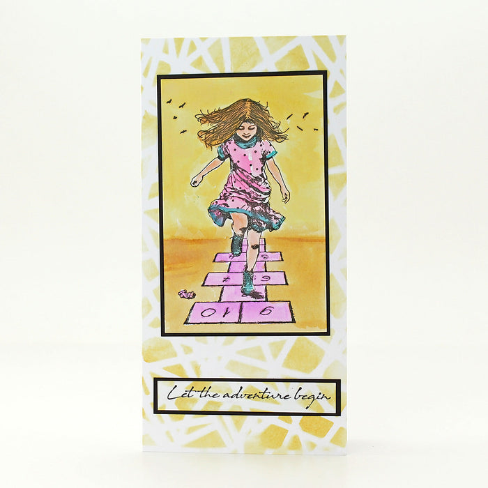 String Maze 8x8 Mixed Media Stencil by Andy Skinner