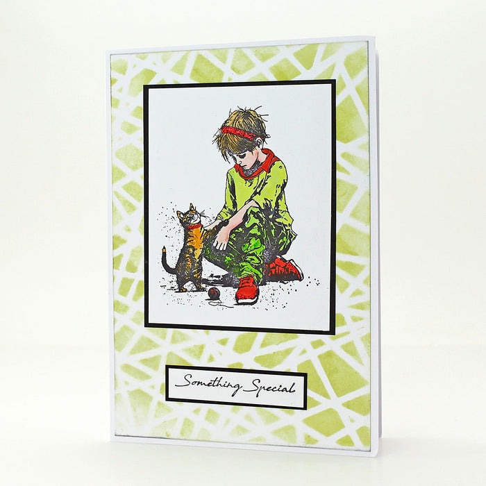 String Maze 8x8 Mixed Media Stencil by Andy Skinner