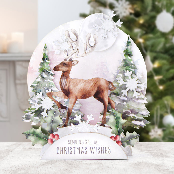 Watercolour Christmas Animals Pop Up Card Making Kit