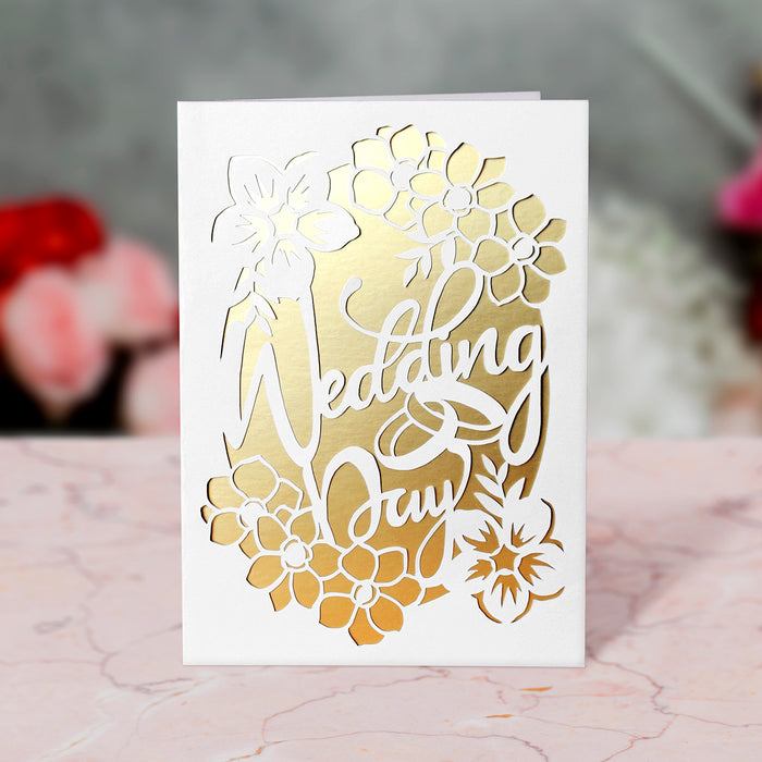Hochzeitstag-Karte, Papierschnitt, digitale Vorlage