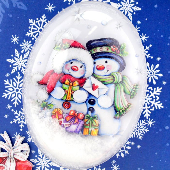 Gestanztes Decoupage-Papier – Schneemänner und Geschenke (3er-Pack)