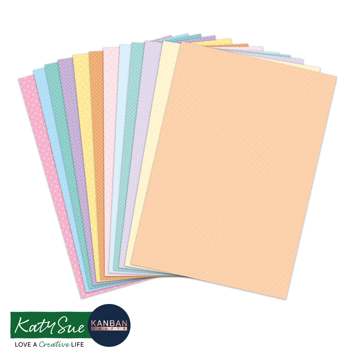 Bedruckter Karton mit hübschen Pastelltönen, 24 Blatt
