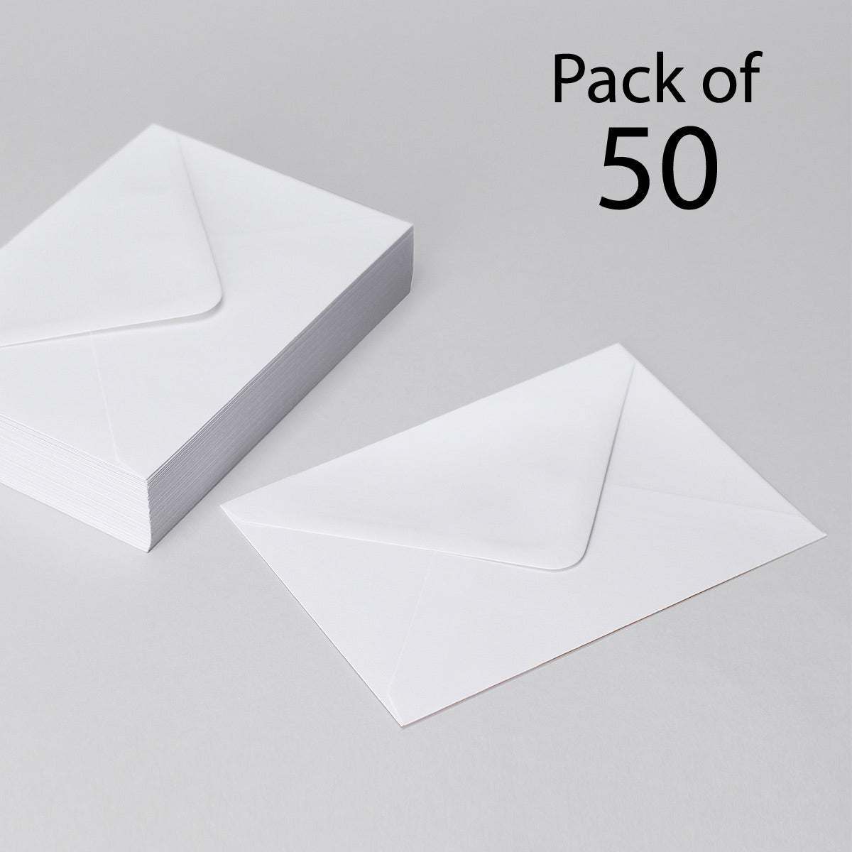White Envelopes 133x184mm, fits 5x7" card (pack of 50)