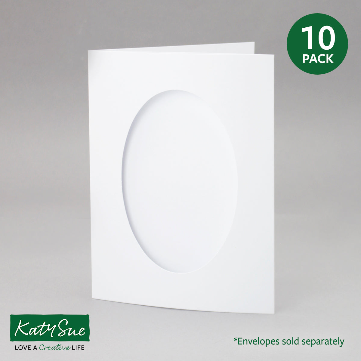 Oval Aperture Tri-fold A6 6x4" Card Blanks: 5 Pack In 19 Colours 3