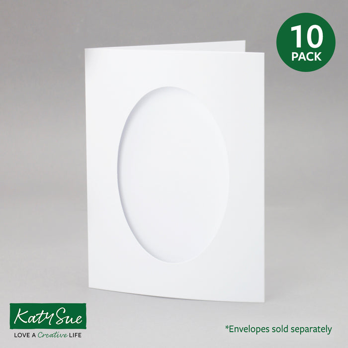 White Oval Aperture Cards 150x203mm (pack of 10)
