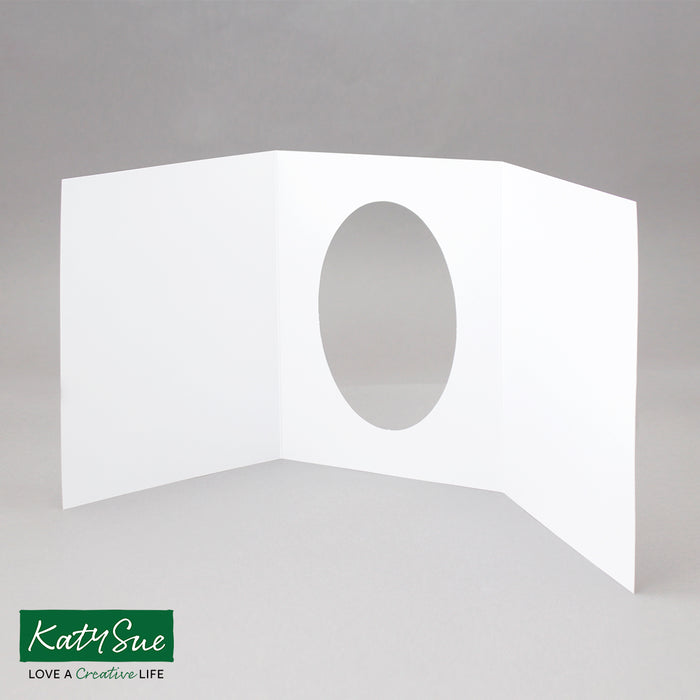 Weiße Karten mit ovaler Öffnung, 150 x 203 mm (10er-Pack)