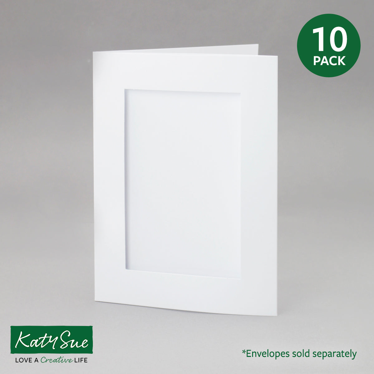 Weiße Karten mit rechteckiger Öffnung, 150 x 203 mm (10er-Pack)