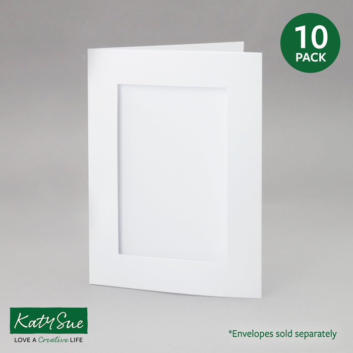 White Rectangle Aperture Cards 150x203mm (pack of 10)