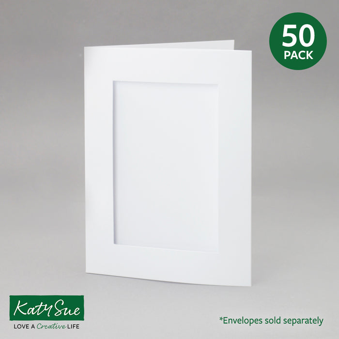 Retangle Card White Rectangle Aperture Cards 150x203mm (pack of 50) — Katy Sue Designs
