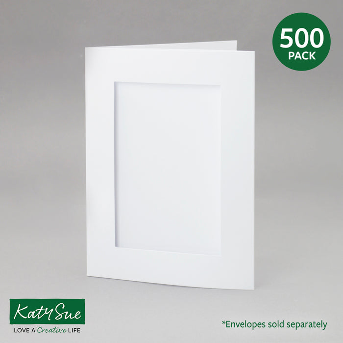 Weiße Karten mit rechteckiger Öffnung, 150 x 203 mm (500er-Packung)