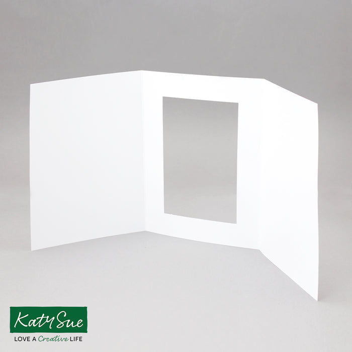 Weiße Karten mit rechteckiger Öffnung, 150 x 203 mm (50er-Pack)