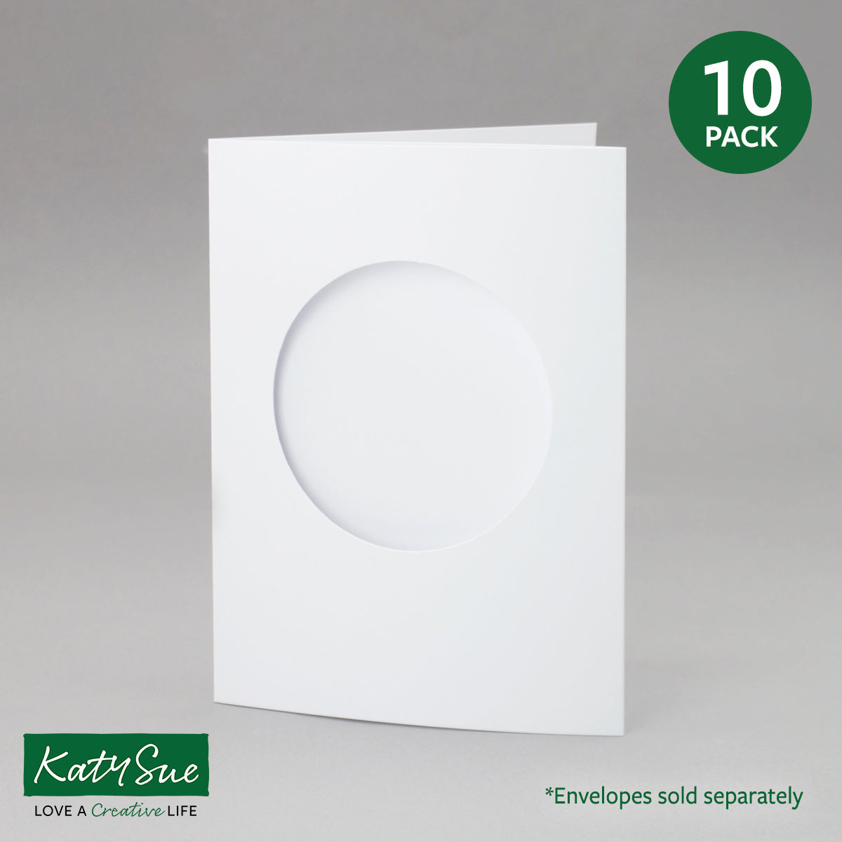 White Circle Aperture Cards 150x203mm (pack of 10)
