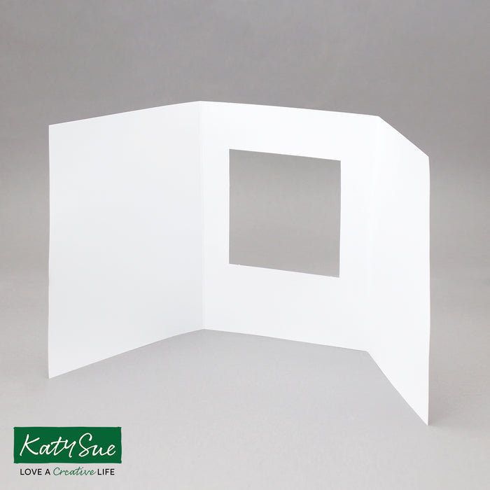 Weiße Karten mit quadratischer Öffnung, 150 x 203 mm (50er-Pack)