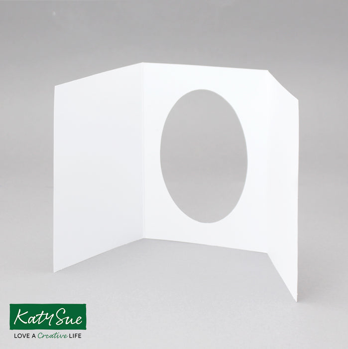 White Oval Aperture Cards 104x152mm (pack of 50)