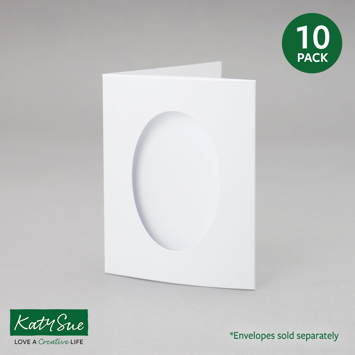 White Oval Aperture Cards 88x114mm (pack of 10)