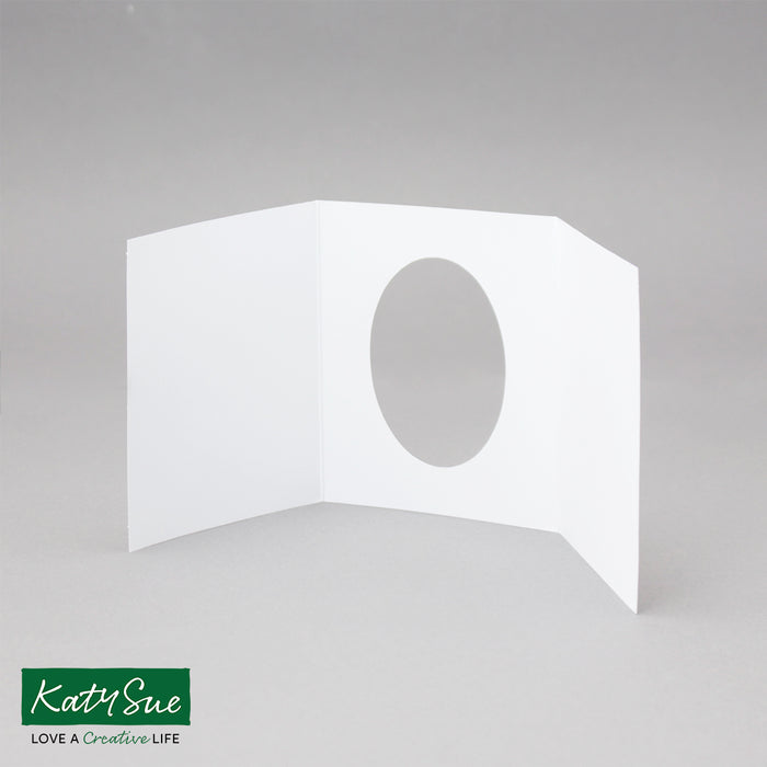 Weiße Karten mit ovaler Öffnung, 88 x 114 mm (Packung mit 500 Stück)