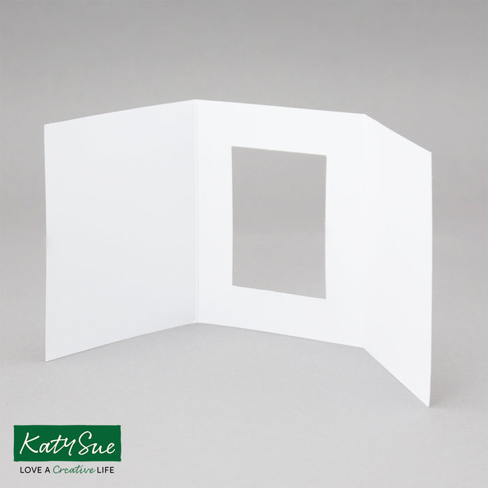 Weiße Karten mit rechteckiger Öffnung, 88 x 114 mm (10er-Pack)
