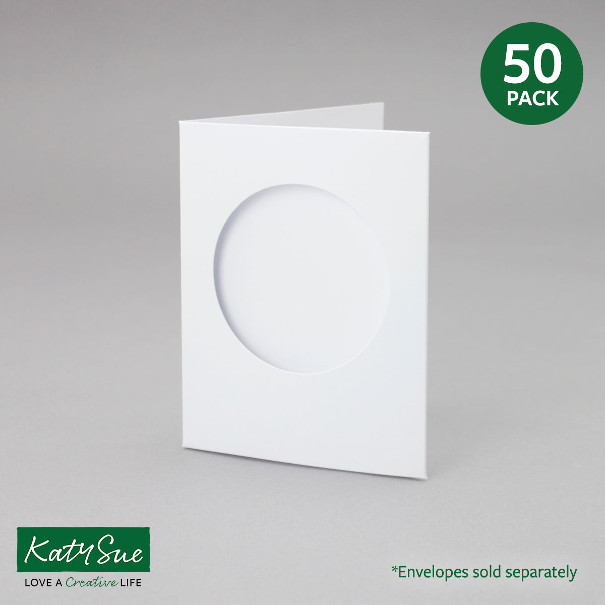 White Circle Aperture Cards 88x114mm (pack of 50)