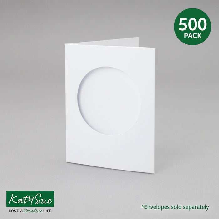 Weiße Kreislochkarten, 88 x 114 mm (500er-Packung)