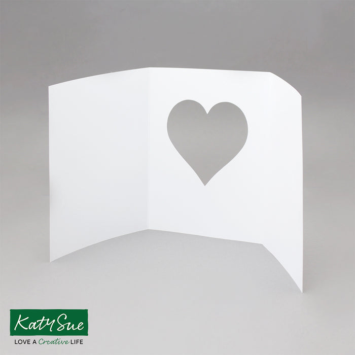 Weiße Herz-Öffnungskarten, 145 x 198 mm (50er-Pack)