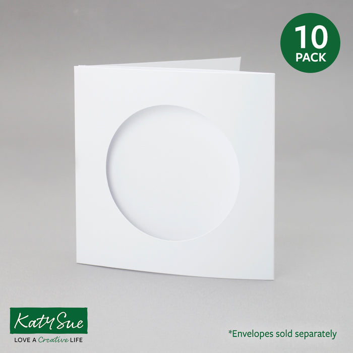 Weiße Kreislochkarten, 144 x 144 mm (10er-Pack)