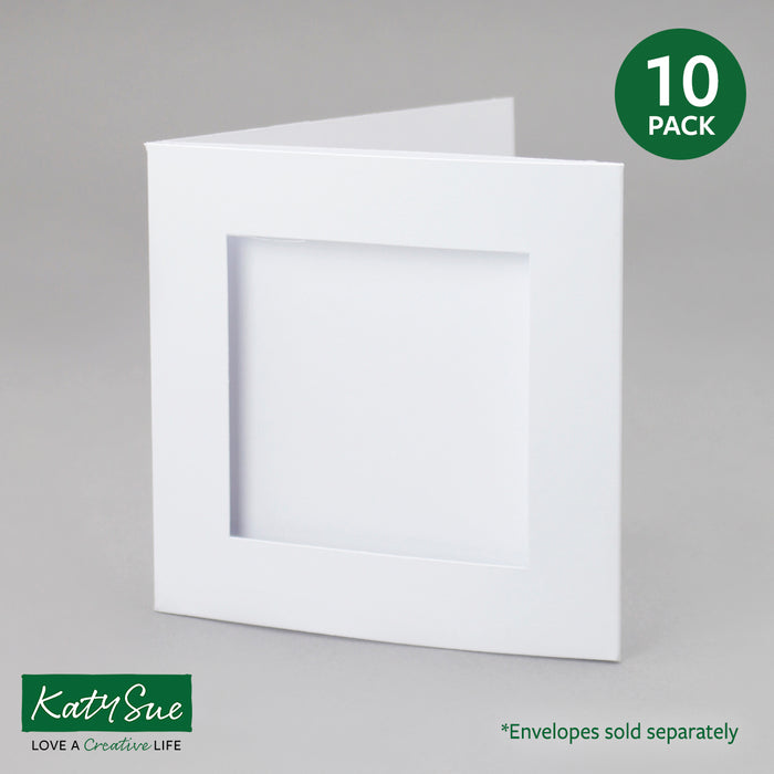 Weiße Karten mit quadratischer Öffnung, 144 x 144 mm (10er-Pack)