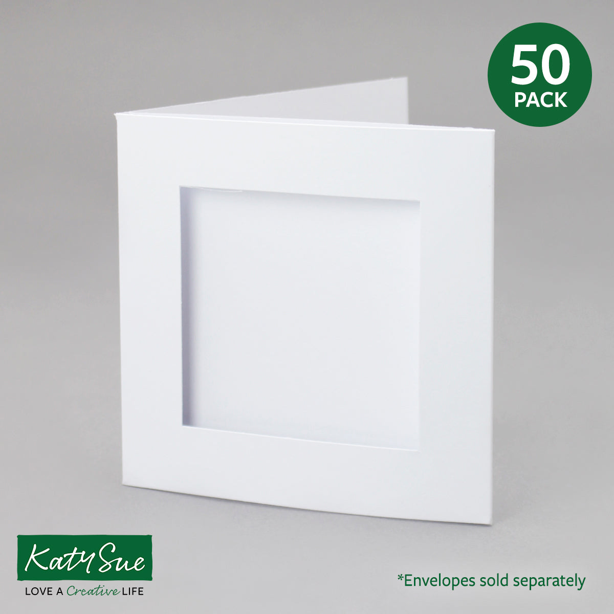 White Square Aperture Cards 144x144mm (pack of 50)