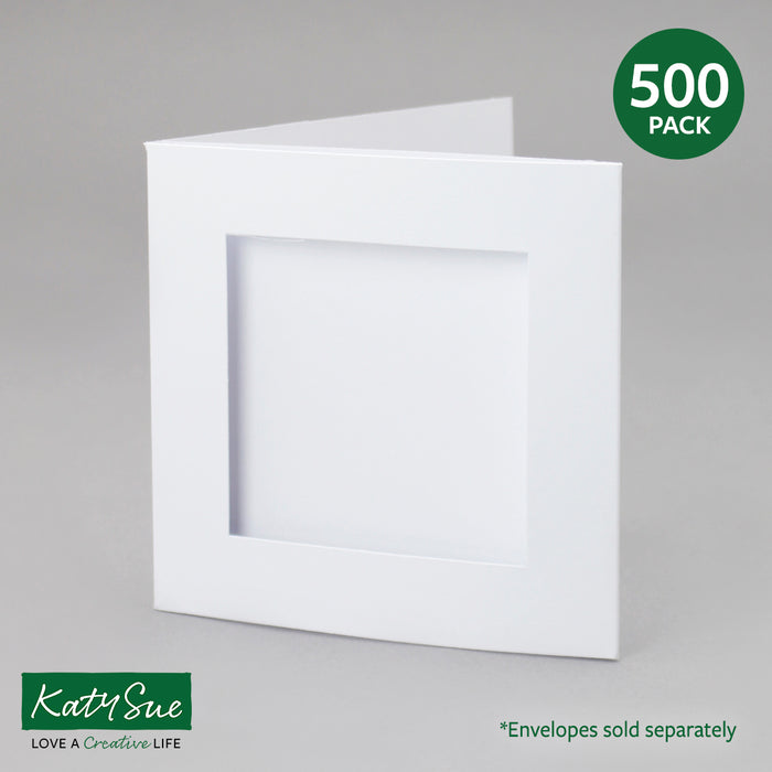 Weiße Karten mit quadratischer Öffnung, 144 x 144 mm (500er-Packung)