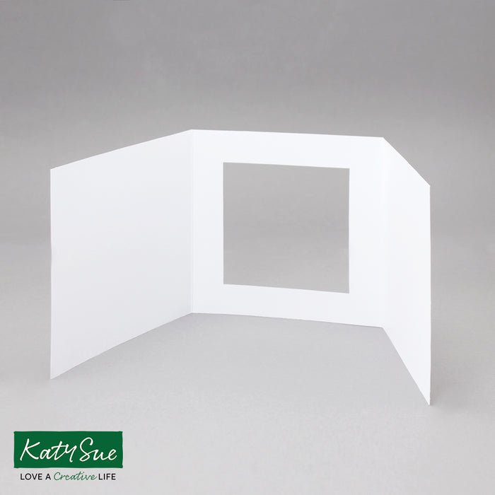 Weiße Karten mit quadratischer Öffnung, 144 x 144 mm (10er-Pack)