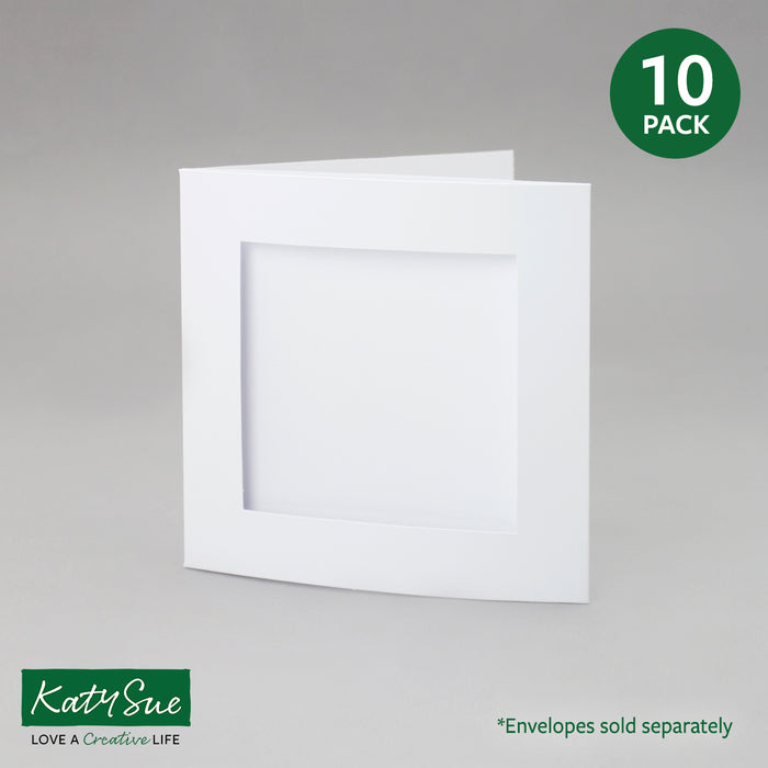 White Square Aperture Cards 100x100mm (pack of 10)