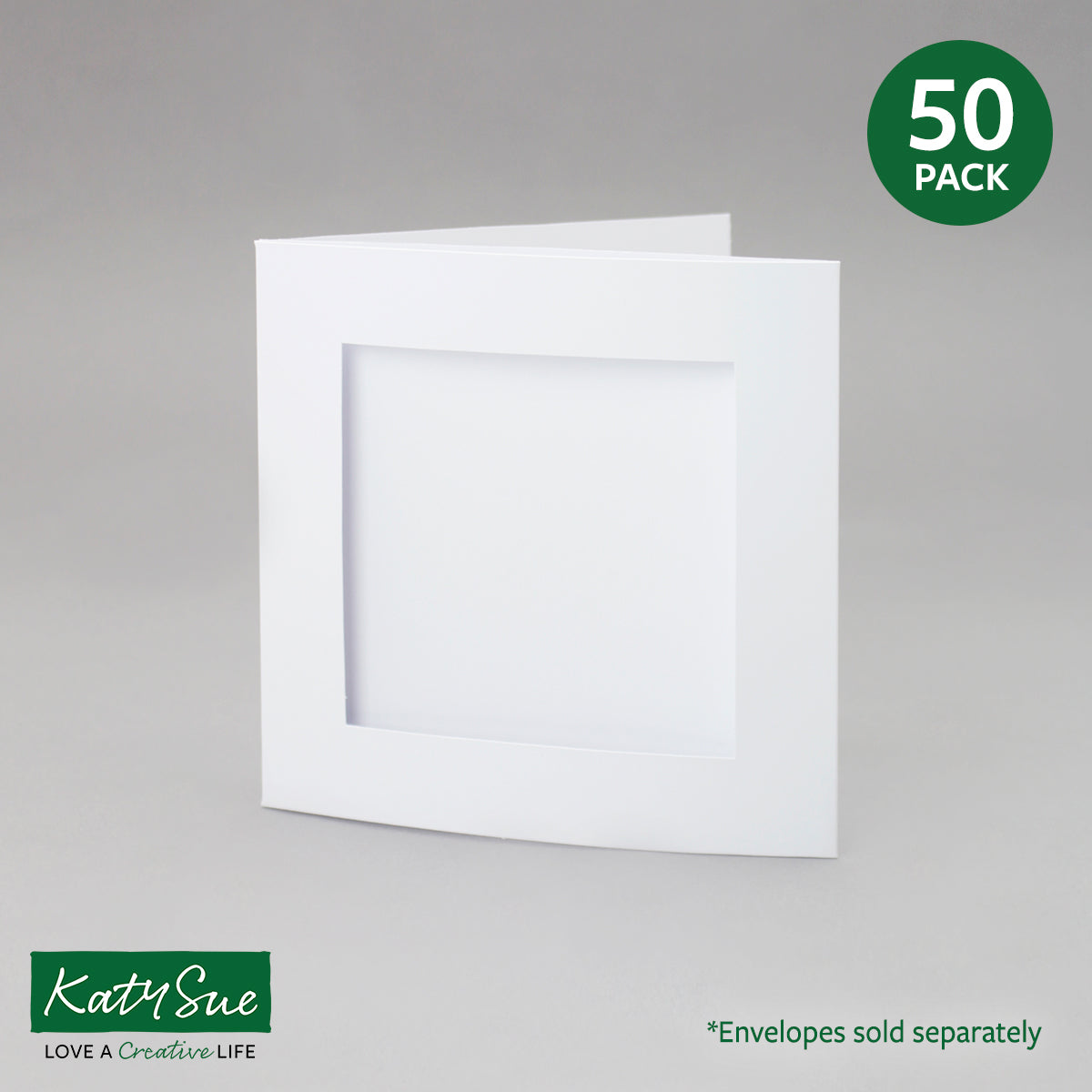 Weiße Karten mit quadratischer Öffnung, 100 x 100 mm (50er-Pack)