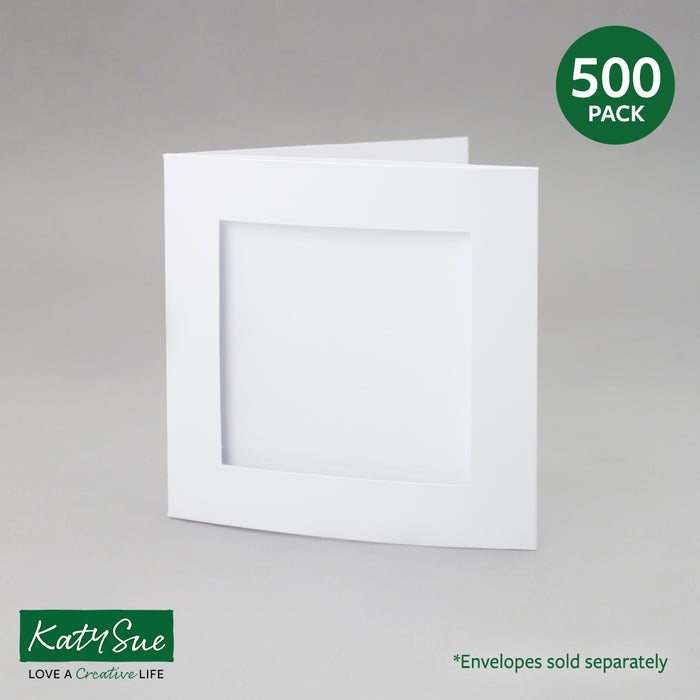 Weiße Karten mit quadratischer Öffnung, 100 x 100 mm (Packung mit 500 Stück)