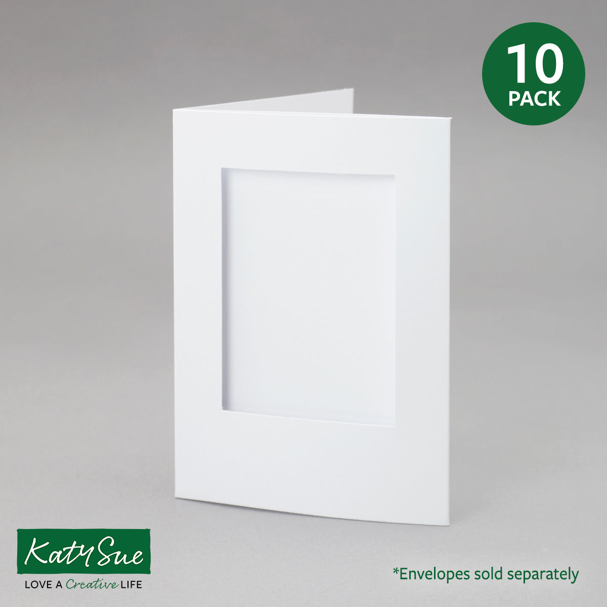 Weiße Karten mit rechteckiger Öffnung, 104 x 152 mm (10er-Pack)