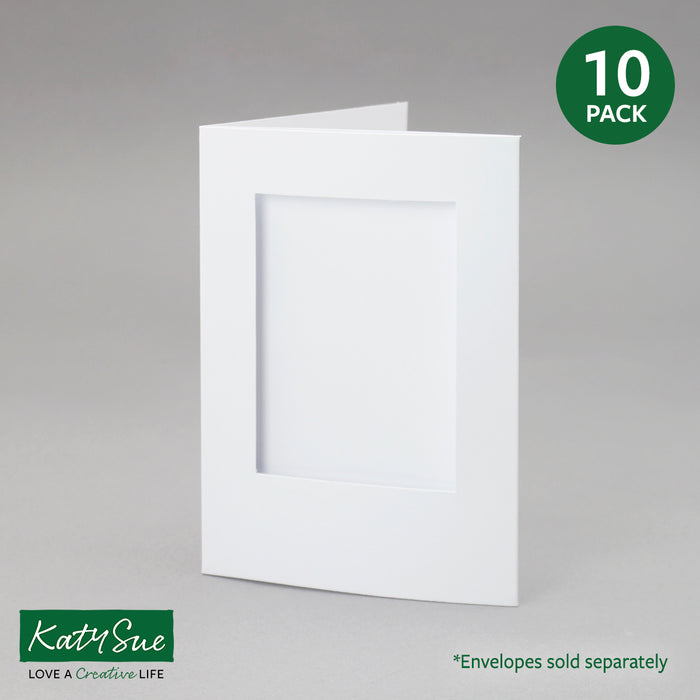 White Rectangle Aperture Cards 104x152mm (pack of 10)
