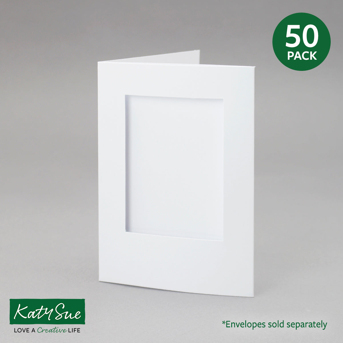 Weiße Karten mit rechteckiger Öffnung, 104 x 152 mm (50er-Pack)