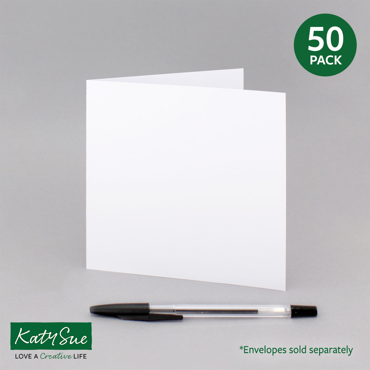 White Single Fold Cards 300gsm 144x144mm (pack of 50)
