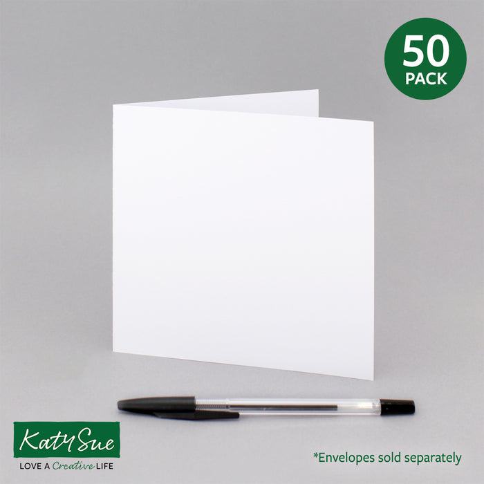 White Single Fold Cards 300gsm 144x144mm (pack of 50)