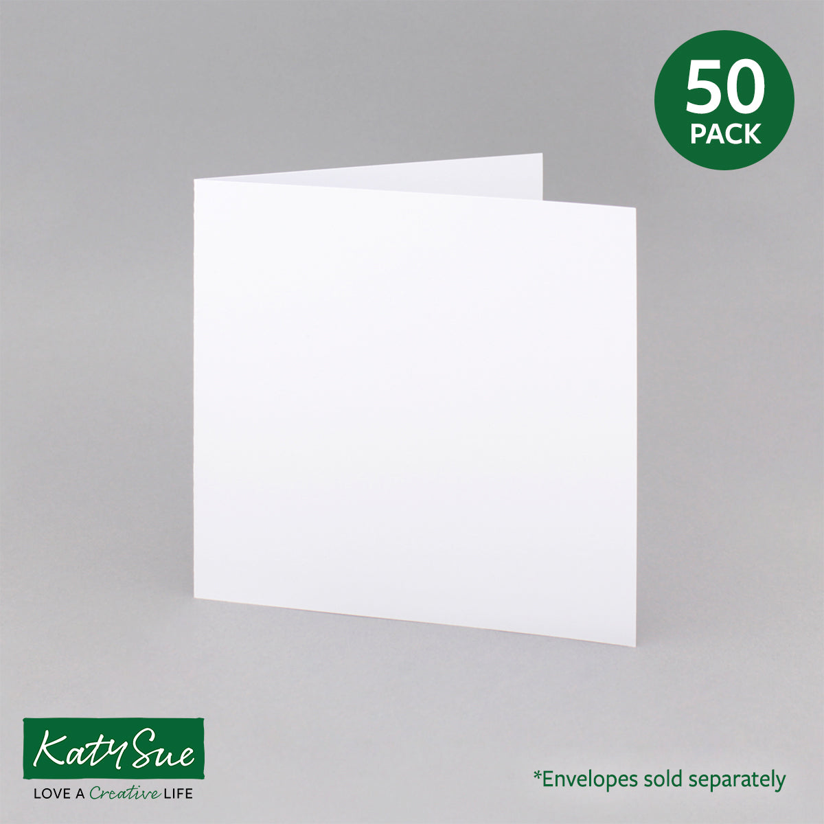 White Single Fold Cards 300gsm 144x144mm (pack of 50)